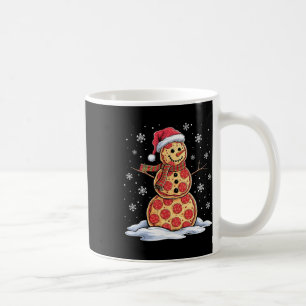 Pizza Snowman - Santa Hat - Christmas Pizza Party  Coffee Mug