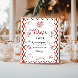 Pizza Special Deliv Diaper raffle baby shower sign
