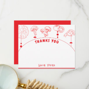 Pizza Special Delivery Baby Shower Blank Thank You Card