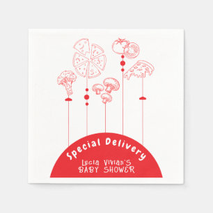 Pizza Special Delivery Baby Shower Napkin