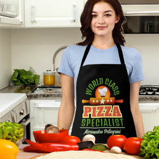PIZZA SPECIALIST with Name on ALL BLACK Apron