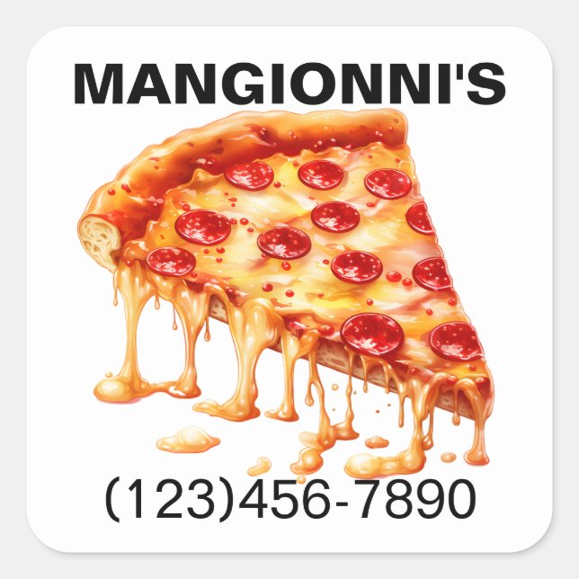 PIZZA SQUARE STICKER (Front)