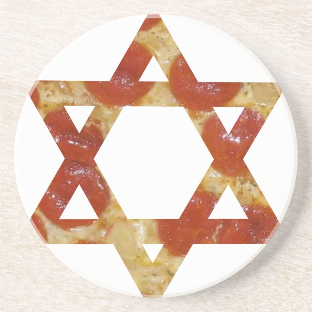 pizza star of david coaster (Front)