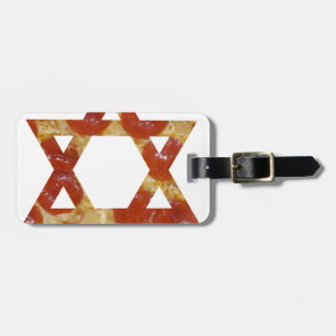pizza star of david luggage tag