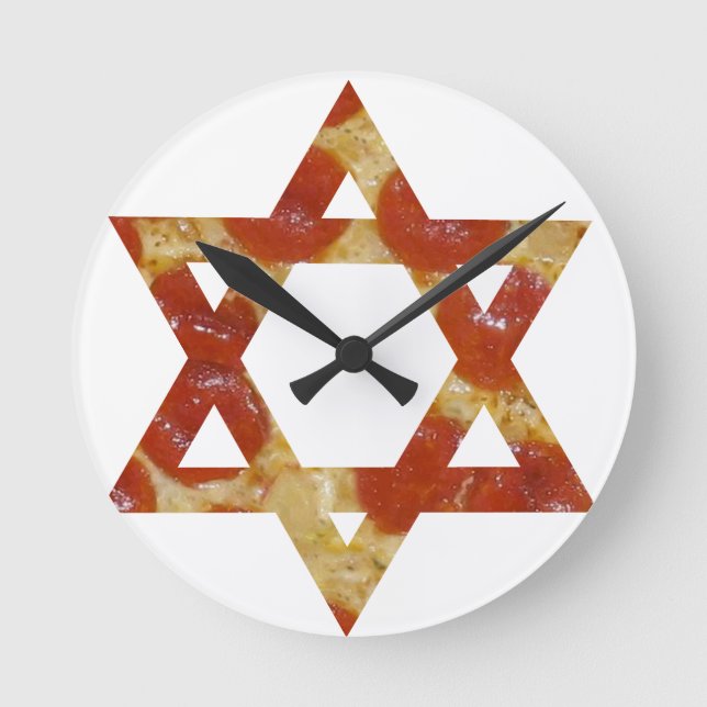 pizza star of david round clock (Front)