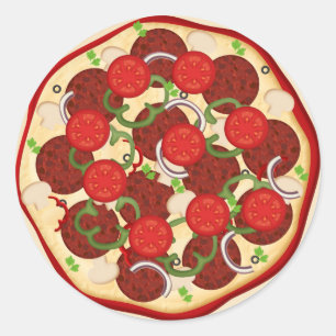 Pizza Supreme Classic Round Sticker