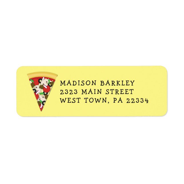 Pizza Supreme Combo Cute Kids Return Address Label (Front)