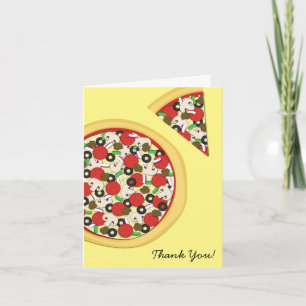 Pizza Supreme Combo Cute Thank You Stationary Card