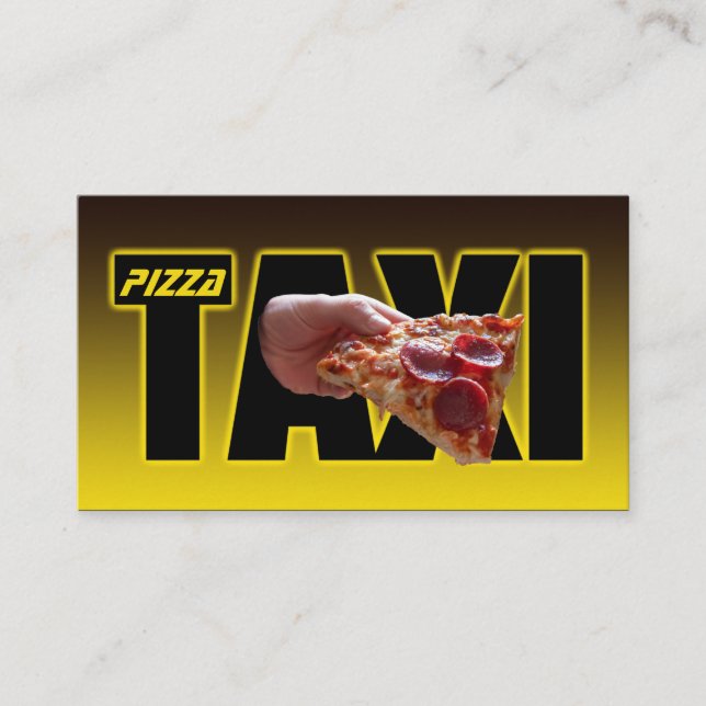 Pizza taxi pizza delivery service taxi pizza cab business card (Front)