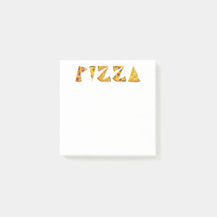 Pizza Text made out of Slices Post-it Notes