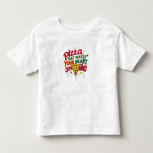 Pizza That Makes Your Heart Smile T-Shirt | Fun  (Front)