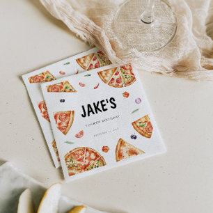 Pizza Theme Birthday  Napkin