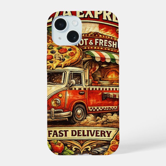 Pizza Time Funny Phone Case – Pizza Lover Design (Back)