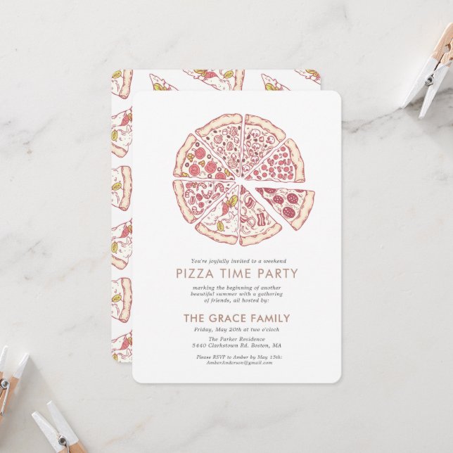Pizza Time Party | Invitation (Front/Back In Situ)