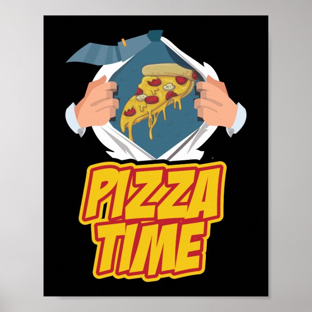 Pizza Time Quote Poster (Front)