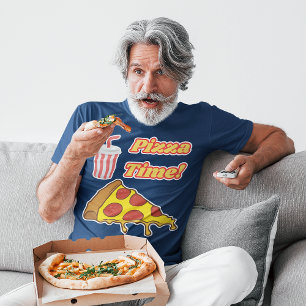 Pizza Time Slice of Pepperoni Pizza and Soft Drink T-Shirt