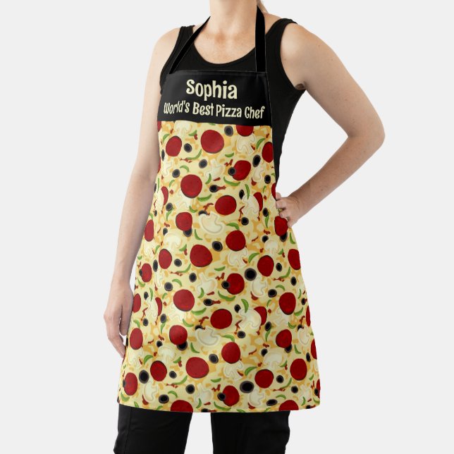 Pizza Toppings Pattern Apron (Insitu)