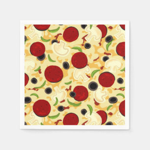Pizza Toppings Pattern Napkin