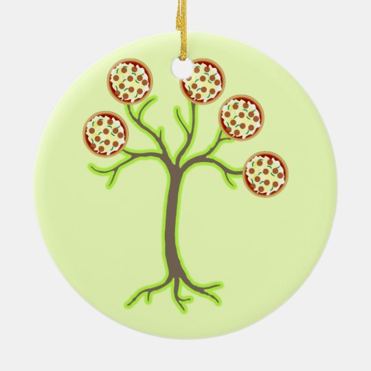 pizza tree ceramic ornament