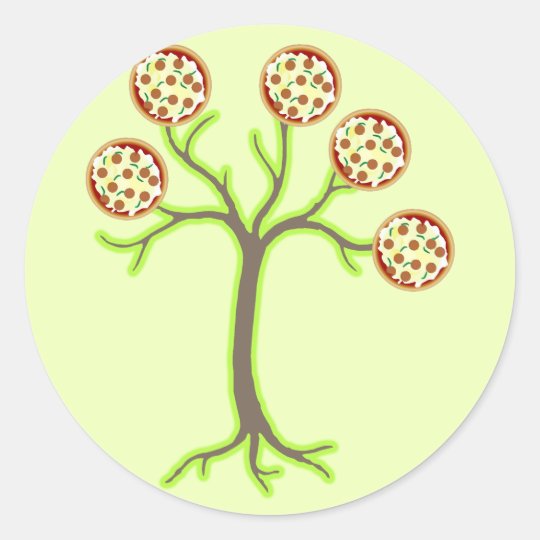 pizza tree classic round sticker