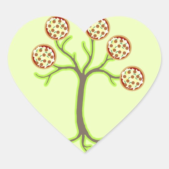pizza tree heart sticker