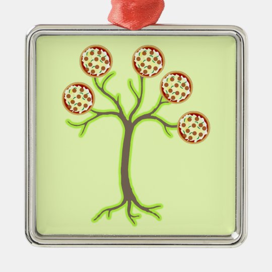pizza tree metal ornament