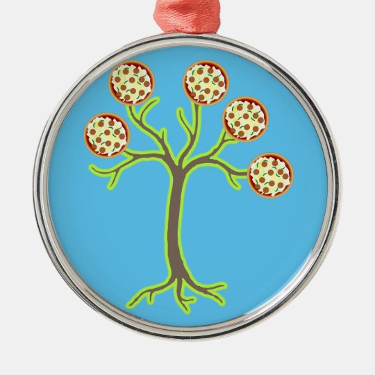 pizza tree metal ornament