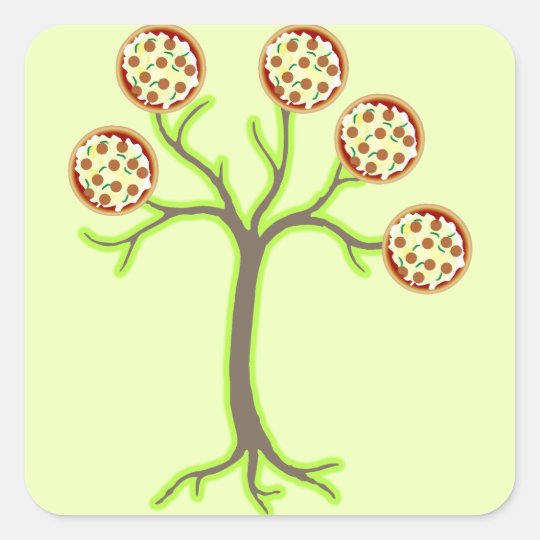 pizza tree square sticker
