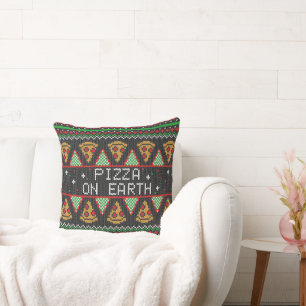 Pizza Ugly Christmas Sweater Cushion