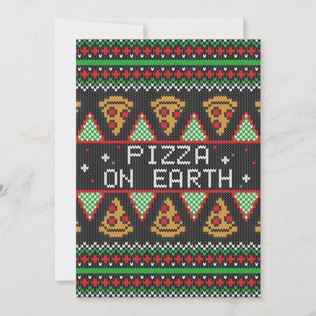 Pizza Ugly Christmas Sweater Invitation (Front)