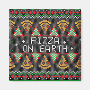 Pizza Ugly Christmas Sweater Magnet