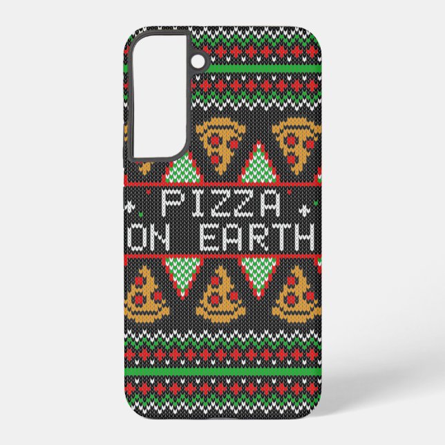 Pizza Ugly Christmas Sweater Samsung Galaxy S22+ Case (Back)