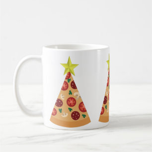 pizza ugly christmas tree funny coffee mug