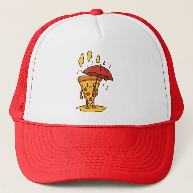 Pizza Under the Cheese Rain Trucker Hat (Front)