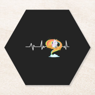 Pizza Unicorn Heartbeat Unicorn Gift Pizza Unicorn Paper Coaster