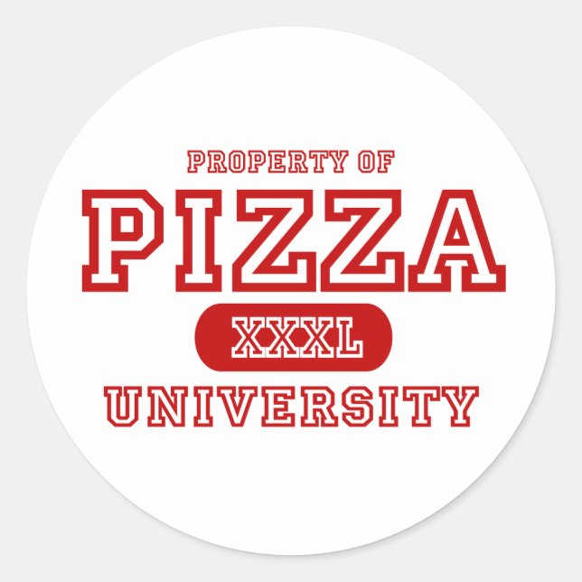 Pizza University Classic Round Sticker (Front)