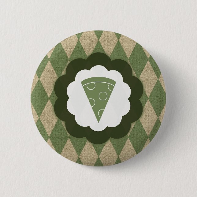 pizza vintage 6 cm round badge (Front)