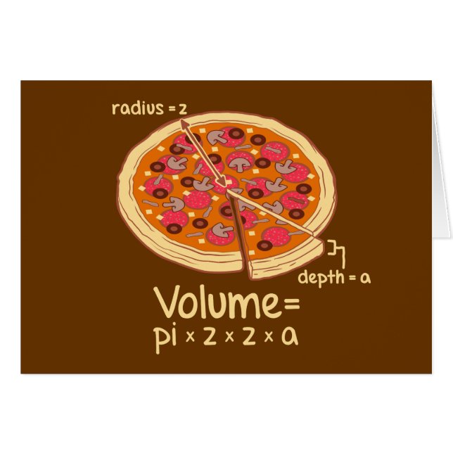 Pizza Volume Mathematical Formula = Pi*z*z*a (Front Horizontal)