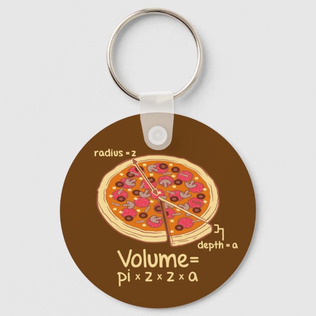Pizza Volume Mathematical Formula = Pi*z*z*a Key Ring (Front)