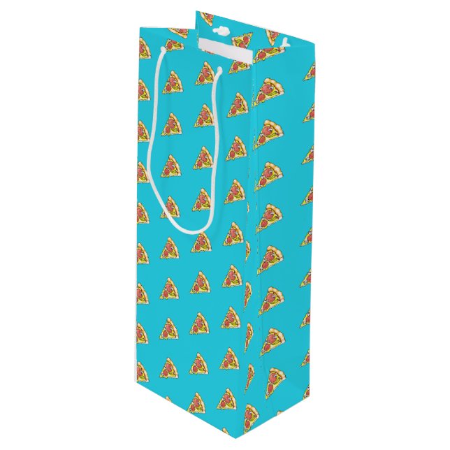 Pizza Wine Gift Bag (Front Angled)