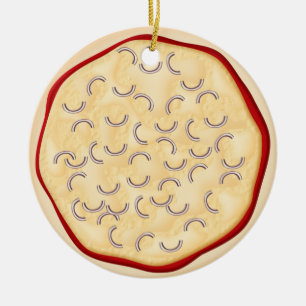 Pizza with onions ceramic tree decoration
