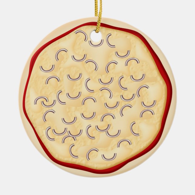 Pizza with onions ceramic tree decoration (Front)