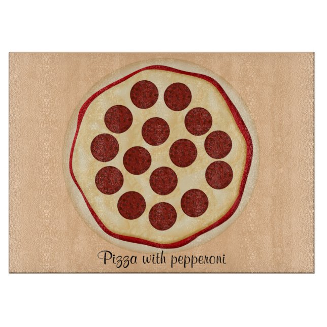 Pizza with pepperoni cutting board (Front)