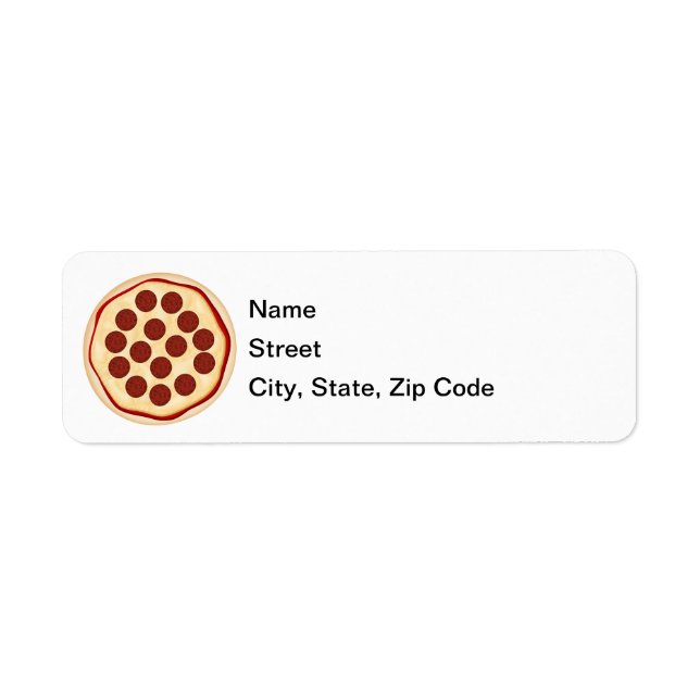 Pizza with pepperoni return address label (Front)