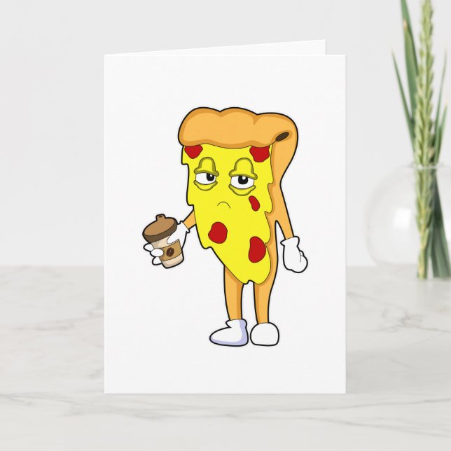 Pizza with Salami Cheese & Coffee Card (Front)