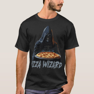 Pizza Wizard Grim Reaper Pizza Lover T-Shirt