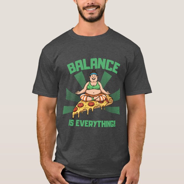 Pizza Yoga Balance Is Everything Funny boy T-Shirt (Front)