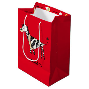Pizza Zebra Cute Kids Animal Medium Gift Bag