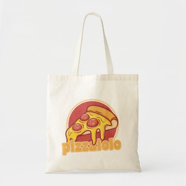 pizzaiolo funny pizza maker gift pie illustration tote bag (Front)