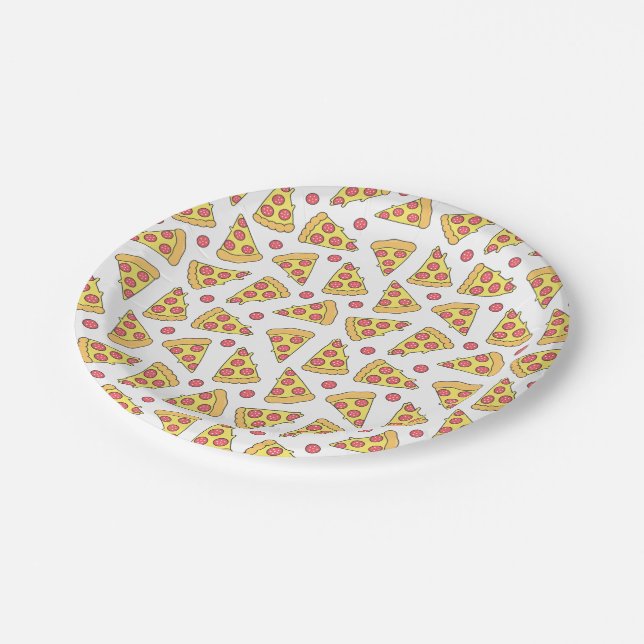 Pizzas Paper Plate (Angled)